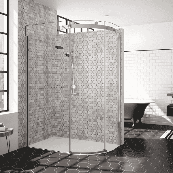 Merlyn 10 Series 1 Door Offset Quadrant Shower Enclosure 1200mm x 900mm LH Including MStone Tray - 10mm Glass
