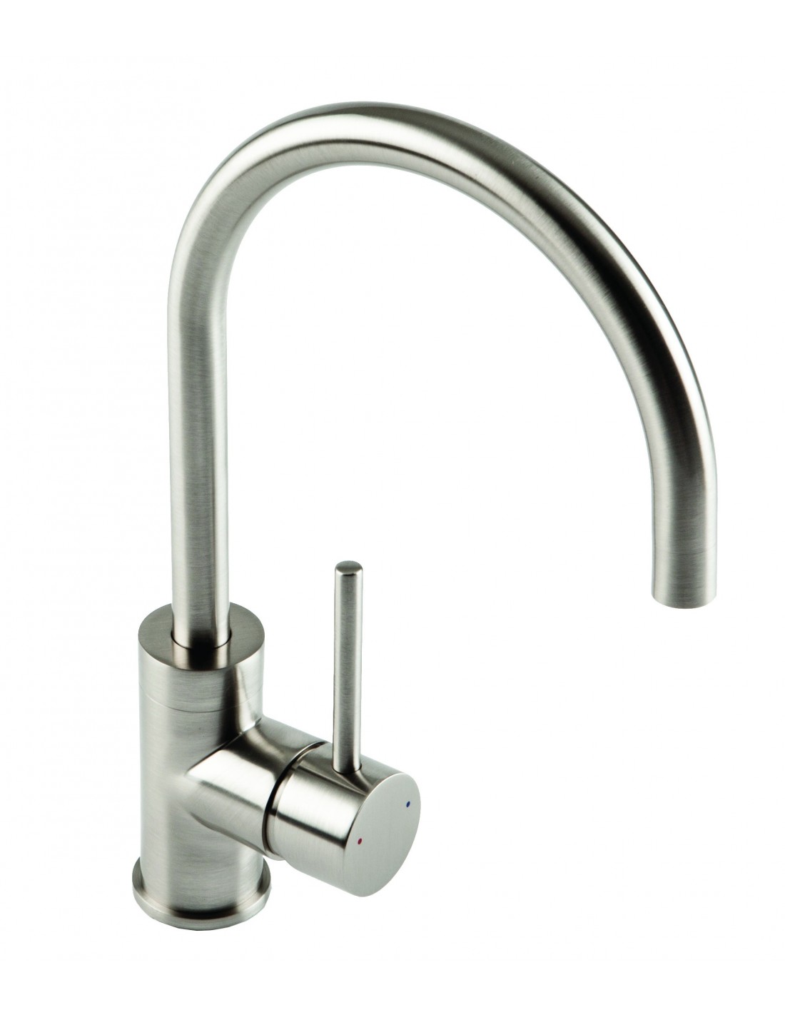 The 1810 Company Courbe Curved Spout Kitchen Sink Mixer Tap - Brushed Steel QFIT