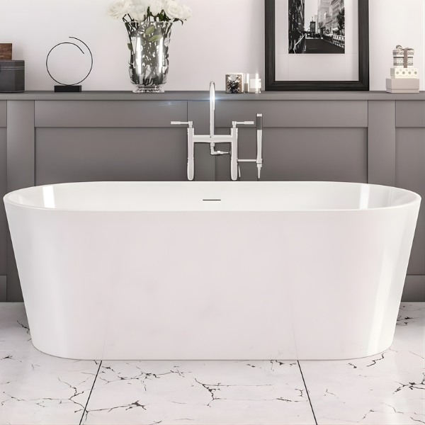 Eastbrook Lambeth 1590 x 740 x 560mm Freestanding Bath inc Waste - White