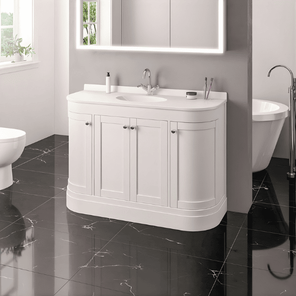 Eastbrook Hardwick Traditional 120cm x 44cm 1 Tap Hole Polymarble Basin - White