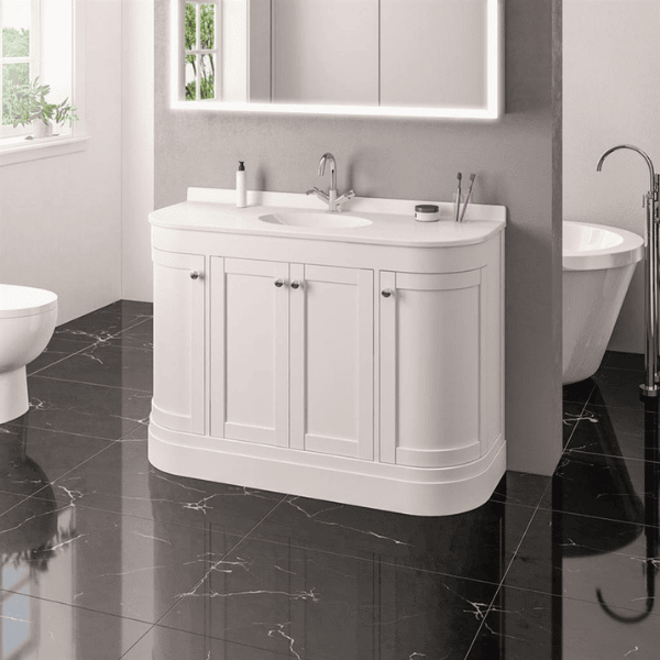 Eastbrook Hardwick Traditional 120CM 4 Door Basin Vanity Unit - White